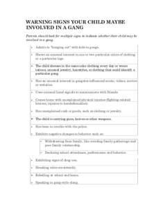 Microsoft Word - Handout Signs of Gang Involvement