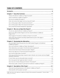 TABLE OF CONTENTS Acronyms...................................................................................................................... ix Chapter 1: Executive Summary............................................