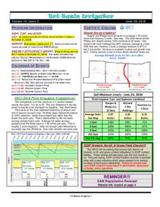 Volume 16, Issue 5  Tri-Basin Irrigator PROGRAM INFORMATION