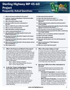 Sterling Highway MP 45–60 Project Frequently Asked Questions Updated January 2016