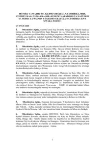 HOTUBA YA WAZIRI WA KILIMO CHAKULA NA USHIRIKA, MHE. STEPHEN MASATO WASIRA (MB.) KUHUSU MAKADIRIO YA MATUMIZI YA FEDHA YA WIZARA YA KILIMO CHAKULA NA USHIRIKA KWA MWAKAUTANGULIZI