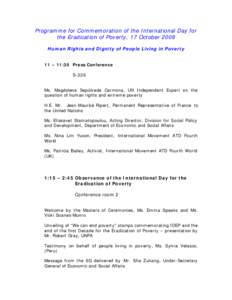 Socioeconomics / Extreme poverty / Sha Zukang / Global Call to Action Against Poverty / Development / Economics / Poverty / International Movement ATD Fourth World / International Day for the Eradication of Poverty