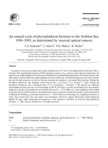 Deep-Sea Research II}1301  An annual cycle of phytoplankton biomass in the Arabian Sea, 1994}1995, as determined by moored optical sensors C.S. Kinkade *, J. Marra, T.D. Dickey, R. Weller Center for Hy