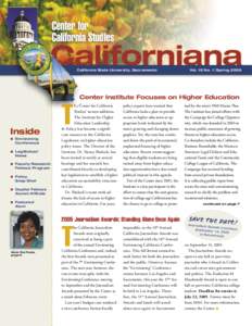 Center for California Studies Californiana California State University, Sacramento