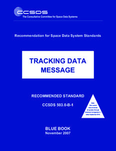 Recommendation for Space Data System Standards  TRACKING DATA MESSAGE  RECOMMENDED STANDARD