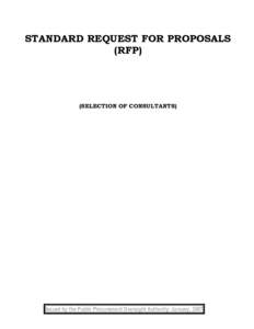 STANDARD REQUEST FOR PROPOSALS (RFP) (SELECTION OF CONSULTANTS)  Issued by the Public Procurement Oversight Authority: January, 2007