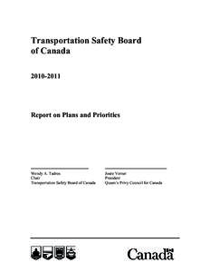 Air safety / Transportation Safety Board of Canada / Aviation accidents and incidents / Trustee Savings Bank / Safety / Transport / Aviation