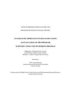 Evaluation / Fernbank / Analysis of variance / Cond / Descriptive statistics / DeKalb County School System / Grade / Statistics / Education / Culture of Atlanta /  Georgia