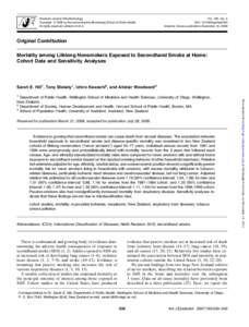 American Journal of Epidemiology Copyright ª 2006 by the Johns Hopkins Bloomberg School of Public Health All rights reserved; printed in U.S.A. Vol. 165, No. 5 DOI: aje/kwk043