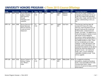 J Term 2015 Honors Course Offerings.xlsx