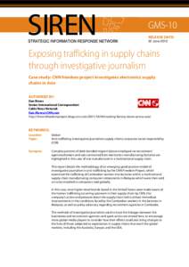 SIREN  RELEASE DATE: 22 JuneExposing trafficking in supply chains
