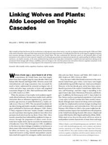 Biology in History  Linking Wolves and Plants: Aldo Leopold on Trophic Cascades WILLIAM J. RIPPLE AND ROBERT L. BESCHTA
