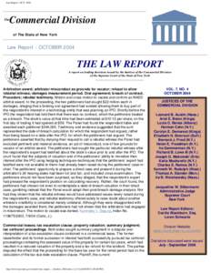 Law Report - OCT[removed]Commercial Division The