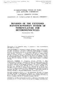 Heterocyclic compound / Hantzsch–Widman nomenclature / Pyridine / Hantzsch / Oxazines / IUPAC nomenclature of organic chemistry / Cycloalkane / Heteroatom / Azocine / Chemistry / Chemical nomenclature / Organic chemistry