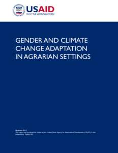 Gender and Climate Change Adaptation in Agrarian Settings