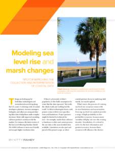 Modeling sea level rise and marsh changes TIPS FOR IMPROVING THE COLLECTION AND INTERPRETATION OF COASTAL DATA