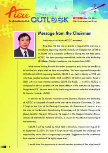 No.1  Jan. 20, 2014 http://www.acecc-world.org  Message from the Chairman