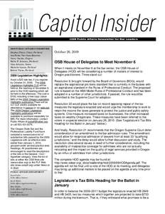 October 2009 Capitol Insider