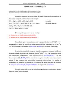 Química de Coordenação I - Prof. J. D. Ayala  -1-