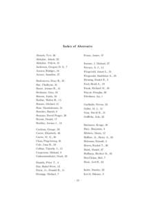 Index of Abstracts Abusch, Tzvi, 36 Aklujkar, Ashok, 22 Aklujkar, Vidyut, 31 Anderson, Gregory D. S., 7 Arnzen, R¨