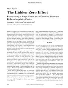 The Hidden-Zero Effect: Representing a Single Choice as an Extended Sequence Reduces Impulsive Choice