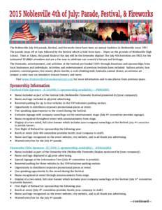 2015 Noblesville July 4th Sponsorship Package