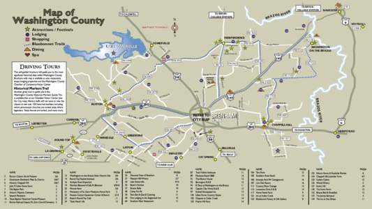 Map of Washington County TO BRYAN COLLEGE STATION  TO CALDWELL