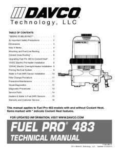 F1305 Technical Manual for Fuel Pro 483