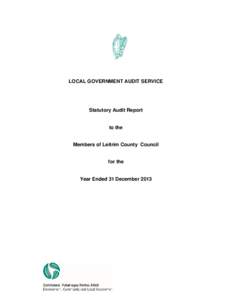 LOCAL GOVERNMENT AUDIT SERVICE  Statutory Audit Report to the Members of Leitrim County Council for the