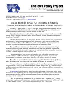 Minimum wage law / United States labor law / Economy / Wage theft / Iowa City /  Iowa / Wage / Wages and salaries / Income distribution / Business / Minimum wage in the United States / Minimum wage