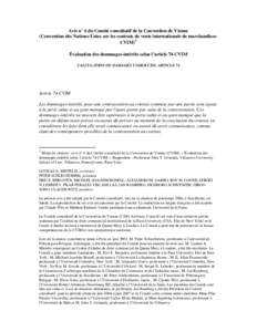 Avis n° 6 du Comité consultatif de la Convention de Vienne (Convention des Nations-Unies sur les contrats de vente internationale de marchandises1 CVIM) Évaluation des dommages-intérêts selon l’article 74 CVIM CAL