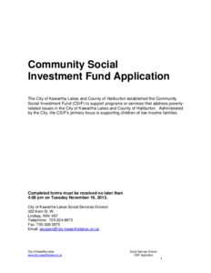 Instructions for Community Partnership and Development Fund grant applications