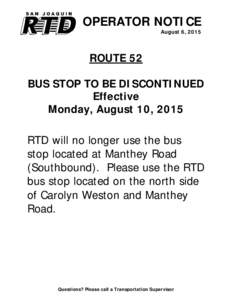Microsoft Word - Manthey-Carolyn Weston (Southbound) Bus Stops removalOPERATOR NOTICE
