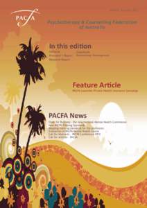 eNEWS JanuaryPsychotherapy & Counselling Federation of Australia  In this edition