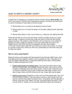 Writing a worry script  FINAL FORMATTED[removed]