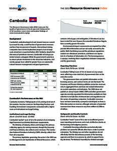 THE 2013 Resource Governance Index  Cambodia 100