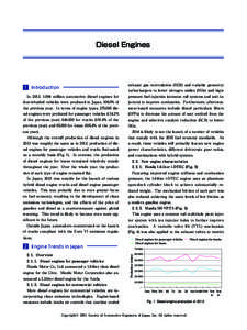 Diesel Engines  1 Introduction　　 　　　　　　　　　　　　　 In 2013, 1.094 million automotive diesel engines for  exhaust gas recirculation (EGR) and variable geometry