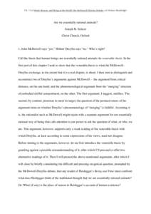 Ch. 13 of Mind, Reason, and Being in the World: the McDowell-Dreyfus Debate, ed. Schear (Routledge)  Are we essentially rational animals? Joseph K. Schear Christ Church, Oxford