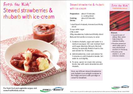 ®  Stewed strawberries & rhubarb with ice-cream  Stewed strawberries & rhubarb