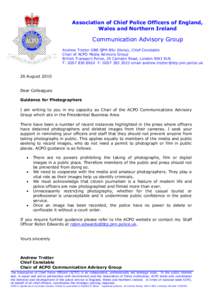 Association of Chief Police Officers of England, Wales and Northern Ireland Communication Advisory Group Andrew Trotter OBE QPM BSc (Hons), Chief Constable Chair of ACPO Media Advisory Group