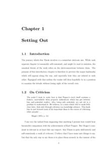 Chapter 1 Setting Out 1.1 Introduction