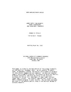 NBER WORKING PAPER SERIES  LABOR SUPPLY PREFERENCES, HOURS CONSTRAI NTS,  AND HOURS-WAGE TRADEOFFS