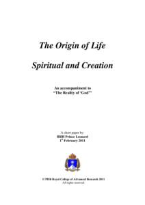 Microsoft Word - The Origin of Life with base energy.doc