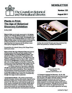 NEWSLETTER Number 122 August 2011 Plants in Print: The Age of Botanical
