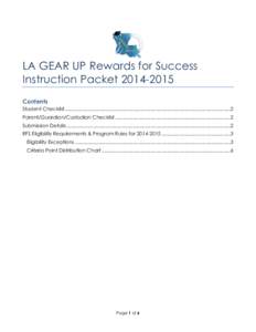 LA GEAR UP Rewards for Success Instruction Packet[removed]Contents Student Checklist ..........................................................................................................................2 Parent/Gu