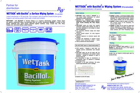 Wettask with Bacillol Surface Wiping System