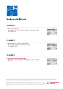 Mediaportal Report[removed]New life for old water Joondalup Times, [removed], Edition Changes - Wanneroo, Page 1 By: Tyler Brown