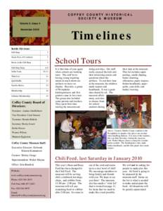 COFFEY COUNTY HISTORICAL SOCIETY & MUSEUM Volume 6, Issue 4 November[removed]Timelines