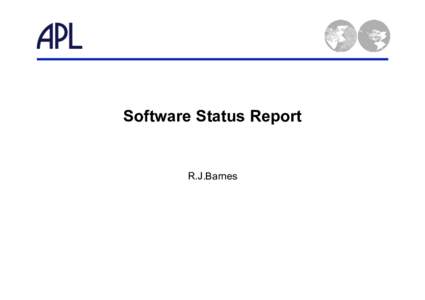 Software Status Report  R.J.Barnes Radar Operating System