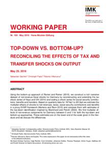 Top-Down vs. Bottom-Up? Reconciling the Effects of Tax and Transfer Shocks on Output